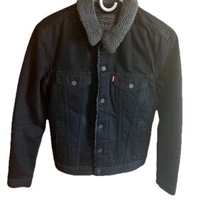 Levi's Black Sherpa Lined Denim Jacket